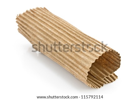 Torn corrugated cardboard isolated on white