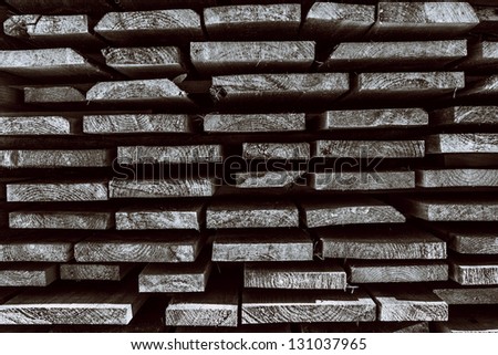 background from old wooden bars in end face a section