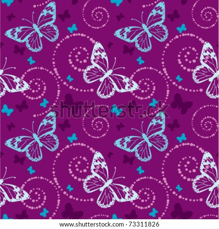 Purple Butterfly Background on Seamless Butterfly Pattern In Purple Background Stock Vector 73311826