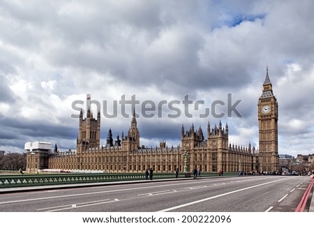 LONDON, UNITED KINGDOM - MARCH 24: The Elizabeth Tower on March 24, 2014 in London. The Clock Tower, named in tribute to Queen Elizabeth II in her Diamond Jubilee, more popularly known as Big Ben.