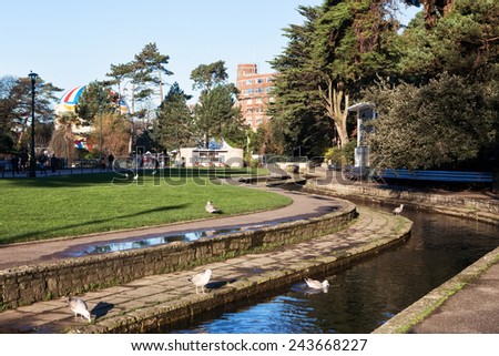 BOURNEMOUTH, ENGLAND - DECEMBER 21, 2014: Lower Gardens in Bournemouth town centre. The Lower Gardens play host to many events and attractions