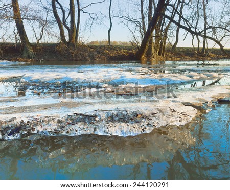 Thawing of ice floes