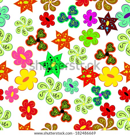 seamless pattern with colors flowers. Summer theme