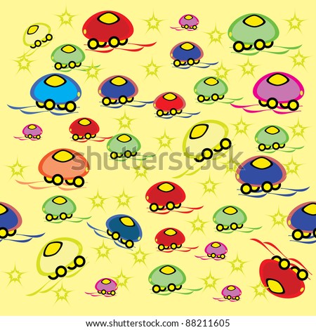 Childrens Wallpaper on Children S Wallpaper With Animated Machines  Illustration   88211605