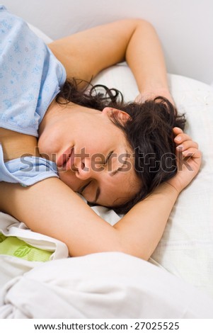 A young woman sleeping - no make-up