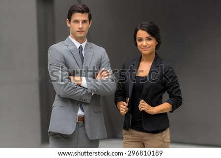 Powerful confident pose portrait of a new modern fresh young new team company legal business