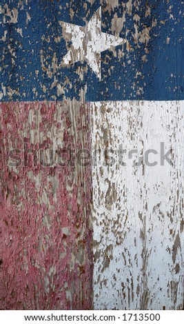 Rustic-looking Texas flag painted on wood