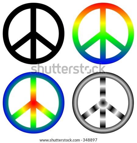 Peace Signs, Four Variations Stock Vector Illustration 348897 