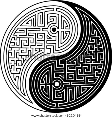Yin & Yang symbol with a maze pattern Yin & Yang symbol with a maze pattern