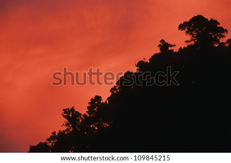 Sunset at Baru volcano, Chiriqui highlands, Panama, Central America