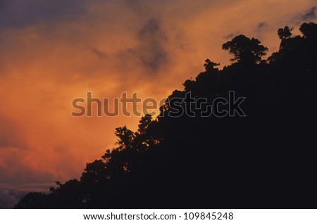 Sunset at Baru volcano, Chiriqui highlands, Panama, Central America