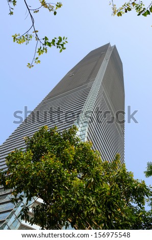 HONG KONG - JULY 9: The International Commerce Centre on July 9, 2013 in Hong Kong. ICC is a commercial space luxury residential development, modern retail and two 6-star hotels in a single location.