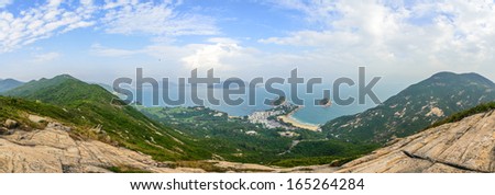 Hong Kong hiking trail scenery panorama - Dragon\'s Back