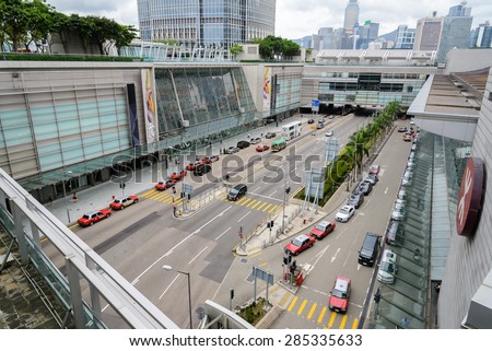 HONG KONG - MAY 7: Central District: Traffic and city life in this Asian international business and financial center. The city is one of the most populated areas in the world. Hong Kong May 7, 2015.