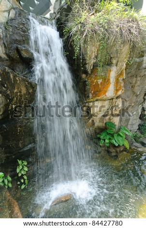 Whole view of waterfall in Hong Kong
