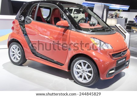 The 2015 Smart car electric drive at The North American International Auto Show January 13, 2015 in Detroit, Michigan.