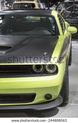 DETROIT - JANUARY 13 :The 2016 Dodge Challenger at The North American International Auto Show January 13, 2015 in Detroit, Michigan.