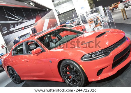 The 2015 Dodge Charger at The North American International Auto Show January 13, 2015 in Detroit, Michigan.