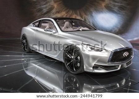 The 2015 Infiniti Q60 Concept at The North American International Auto Show January 13, 2015 in Detroit, Michigan.