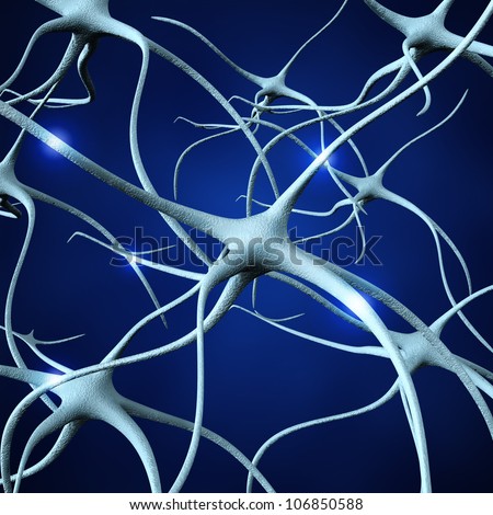 Neuron. Active nerve cell in human neural system