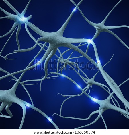 Neuron. Active nerve cell in human neural system