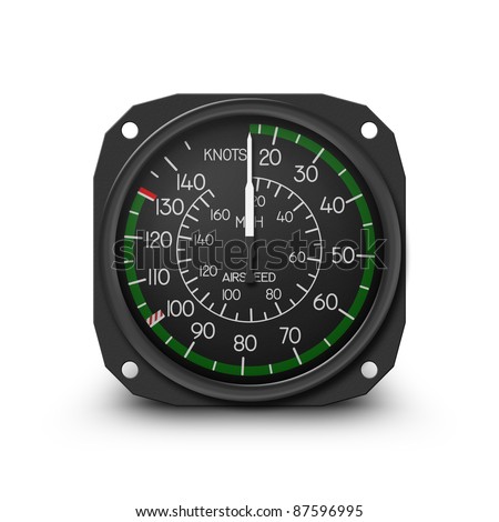 Air speed indicator of popular small helicopter (R44) - Instrument from dashboard. (raster, sRGB)