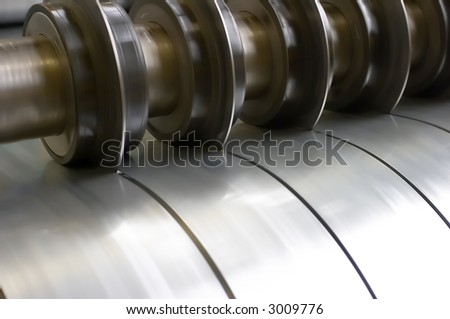 cutting steel machine in a factory