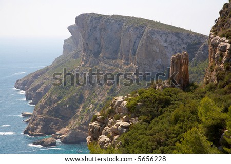 Mountains and water along - Costa Blanca, Moraira, Spain