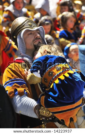 spanish people in fiesta - moors and christians  - april 2008, alcoy-spain