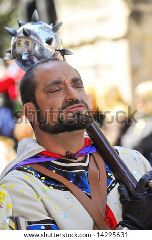 spanish people in fiesta - moors and christians - alcoy, april 2008