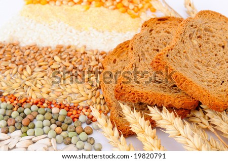 colorful cereal seeds and toasted bread