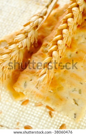 dried wheat seeds and crackers