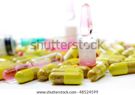 medicines isolated on white background