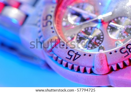 frozen clock close-up