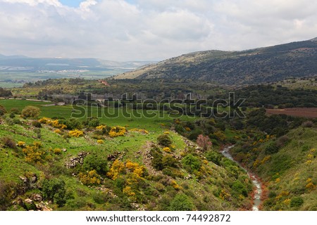 Wild Landscape With Golan Heights; Israel