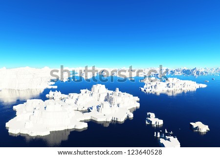 Winter landscape ice at sea