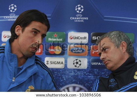 NICOSIA,CYPRUS,MARCH 26: Sami Khedira during press conference of the UEFA Champions League match between APOEL and Real Madrid at GSP Stadium on March 26, 2012 in Nicosia, Cyprus.