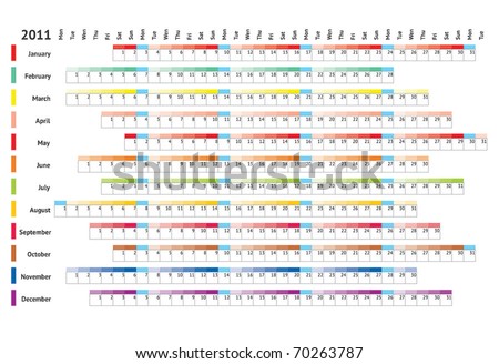 Blank Calendars 2011 on Blank Linear Calendar 2011 Stock Vector 70263787   Shutterstock