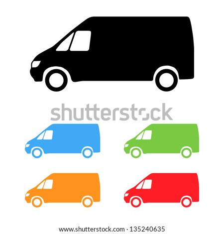 Set Of Color Vector Van Silhouettes - 135240635 : Shutterstock