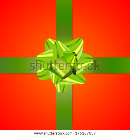Clean green and red gift background
