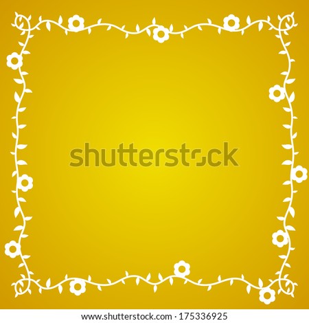 Yellow background with white flower border
