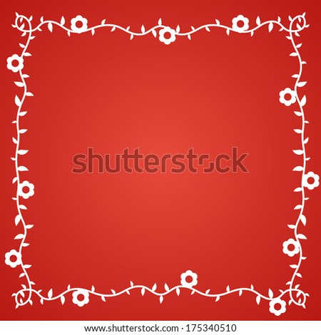 Red background with white flower border