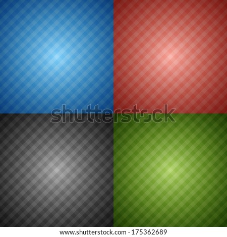 Set of clean color abstract checked background pattern