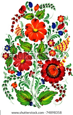 Traditional hand-painted ukrainian ornament in 