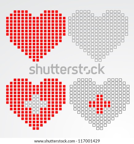 Pixel heart Vector Pixel heart Vector