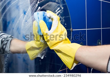 bath cleaning rubber gloves