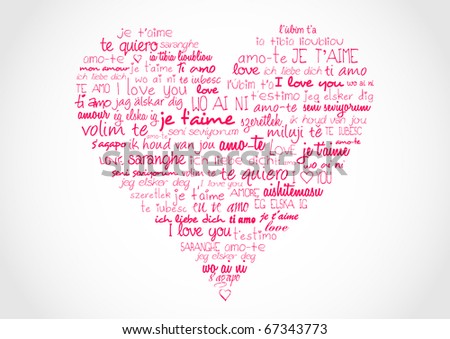 Love You In Different Languages. stock photo : I love you in