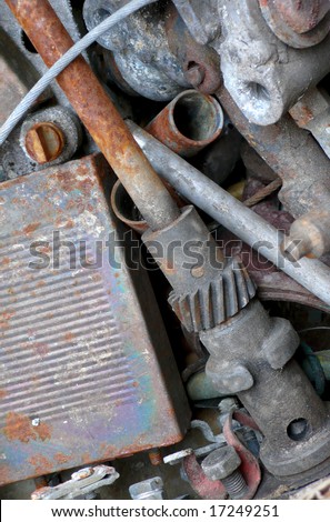 Abstract metal, mechanic, old objects background