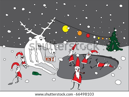 happy  new  year   2011 stock-vector-funny-n
