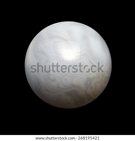 white agate sphere on black background